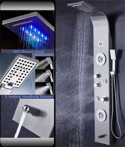 Stainless Steel Shower Panel with LED Lights