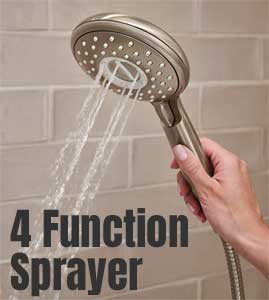 4-Function Shower Sprayer with Massage and Power Wash