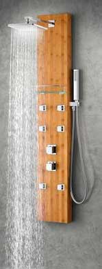 ANZZI Bamboo Shower System with rainshower, Massge Jets and Handheld Spray Wand