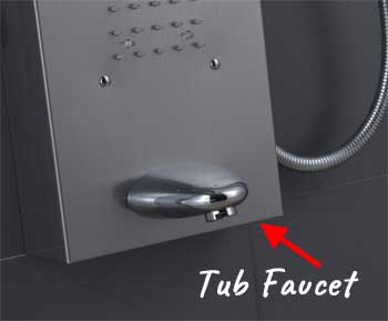 Tub Faucet on Ello & Allo Shower Panel