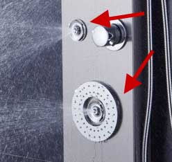 Different Massage Jets on Ello & Allo Shower Panel
