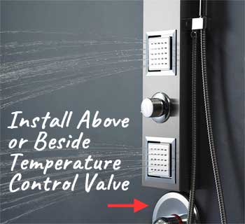 Installing a Retrofit Shower Panel Above the Temperature Control Valve