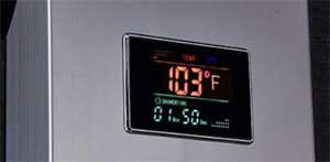 Shower Panel Digital Display Shows Water Temperature and Length of Shower