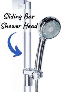 Slider Bar for Shower Head Allows You to Position Shower Head High or Low